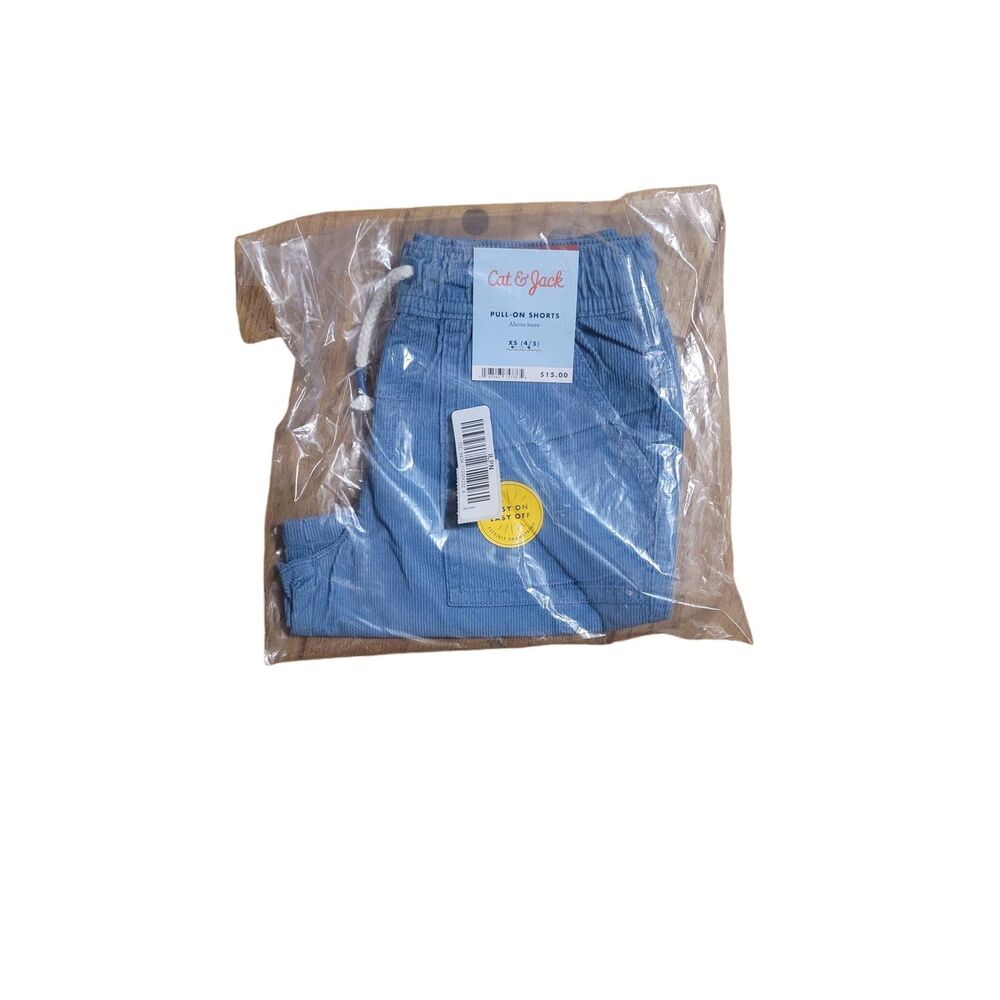 Cat & Jack Boys Blue Pull On Shorts With Drawstring Accent Size 4/5